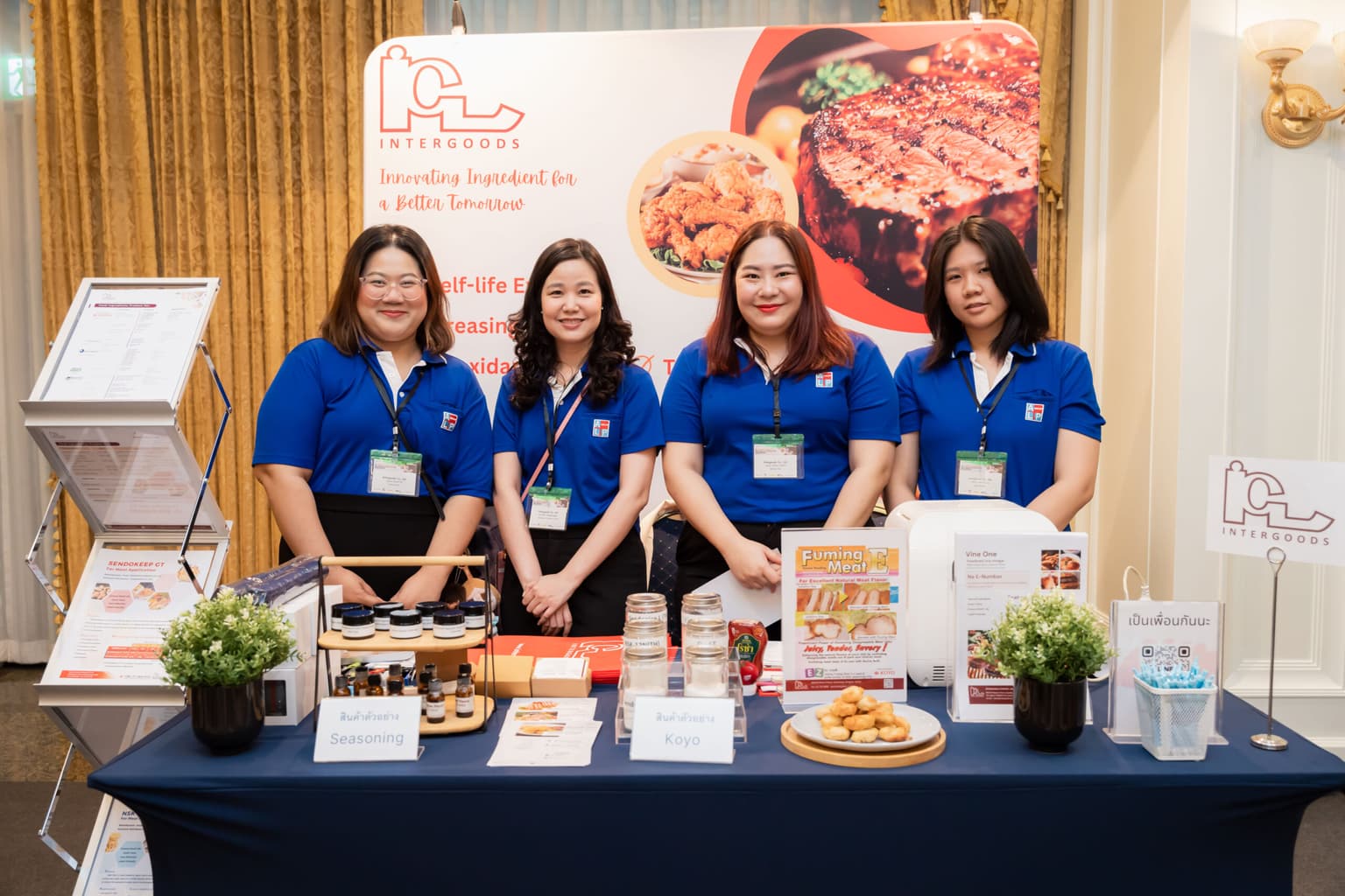 Intergoods trade show booth with team members showcasing food ingredients and products